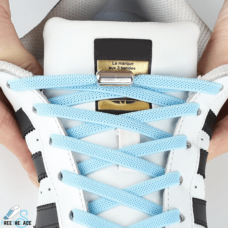 Sky Blue No Tie Elastic Shoelaces
