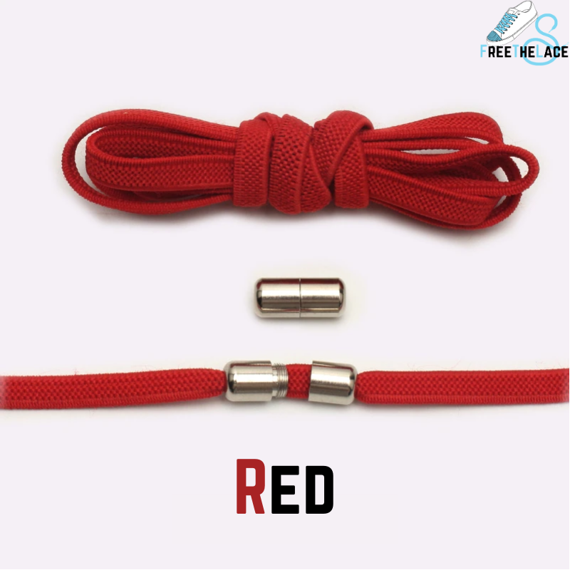 Red No Tie Elastic Shoelaces
