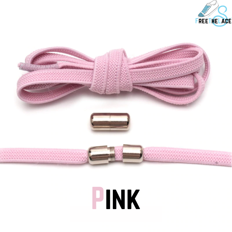 Pink No Tie Elastic Shoelaces
