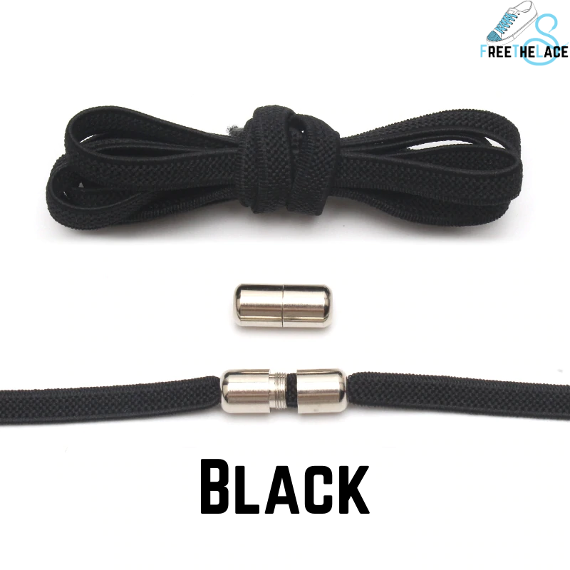 Black No Tie Elastic Shoelaces