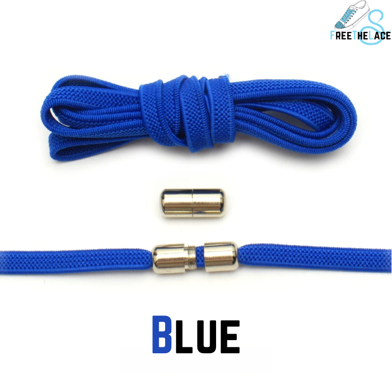 Blue No Tie Elastic Shoelaces