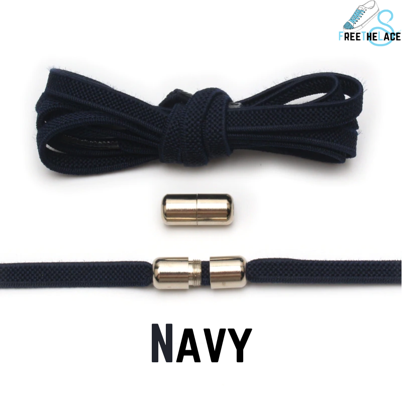 Navy No Tie Elastic Shoelaces