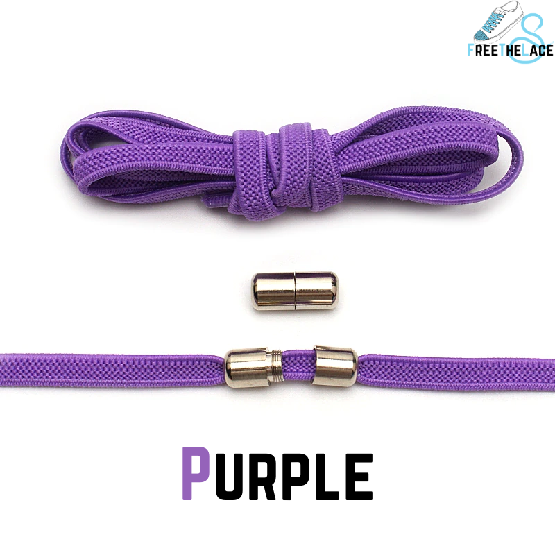 Purple No Tie Elastic Shoelaces
