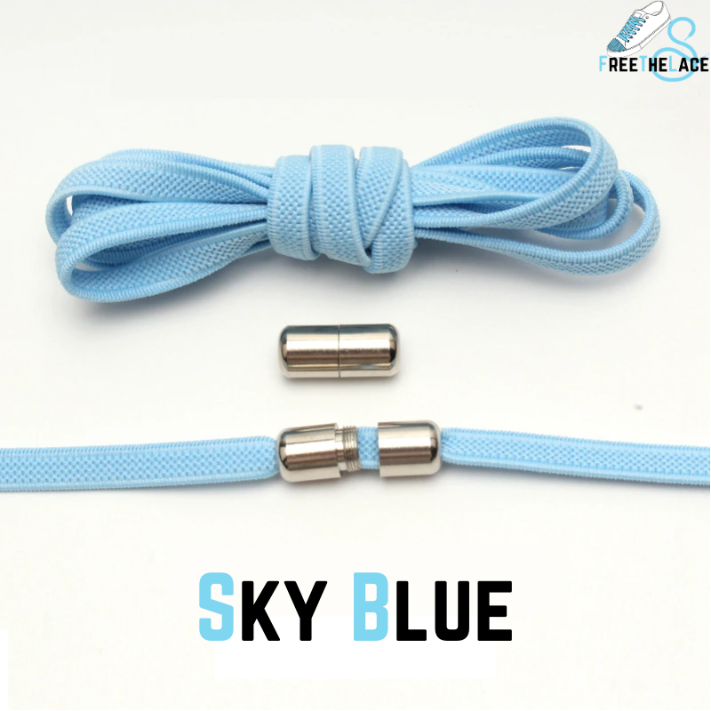 Sky Blue No Tie Elastic Shoelaces